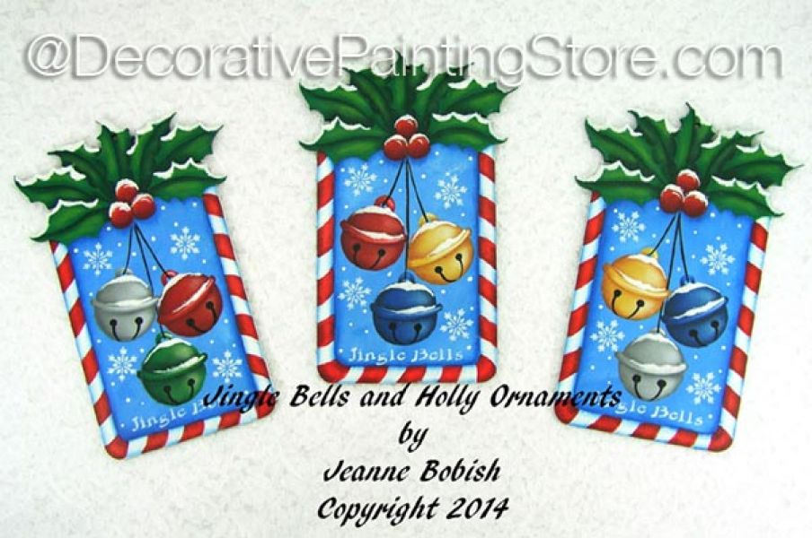 Jingle Bells and Holly Ornaments Pattern - Jeanne Bobish - PDF DOWNLOAD